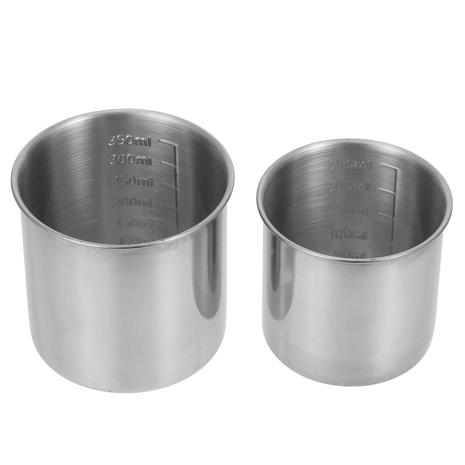

2pcs Stainless Steel Measuring Cups Reusable Rice Baking Kitchen Lightweight Portable Graduated Cup For Cooking Syrup Milk With