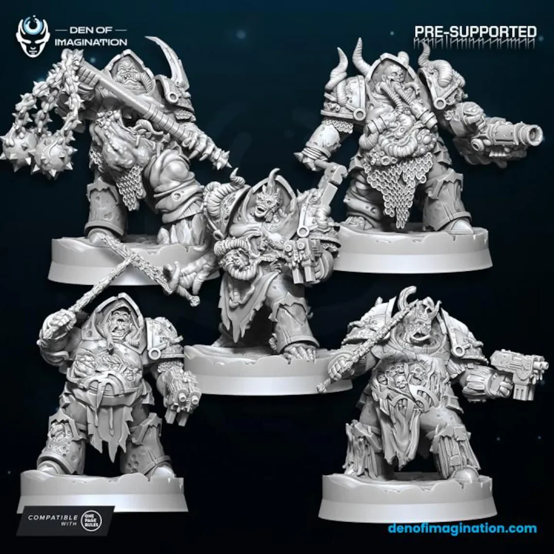 

Plagued Marauders Miniature, Proxy Figurine, Plague Figure, Space Walker, 3D Printed Resin Model, Action Guard Proxy Wargame