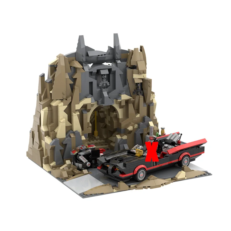 نموذج الفيلم الشعبي Moc قوالب بناء Batcave النموذج الكلاسيكي تكنولوجيا البناء وحدات مدينة الشارع كتلة لتقوم بها بنفسك لعبة هدية عيد