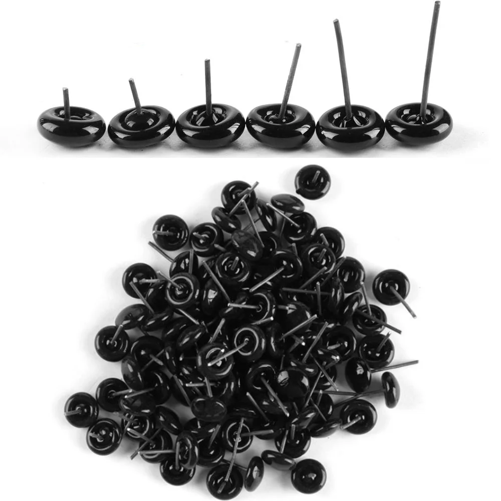 Ojos de seguridad cristal negros para muñecas y peluches - imagen 2