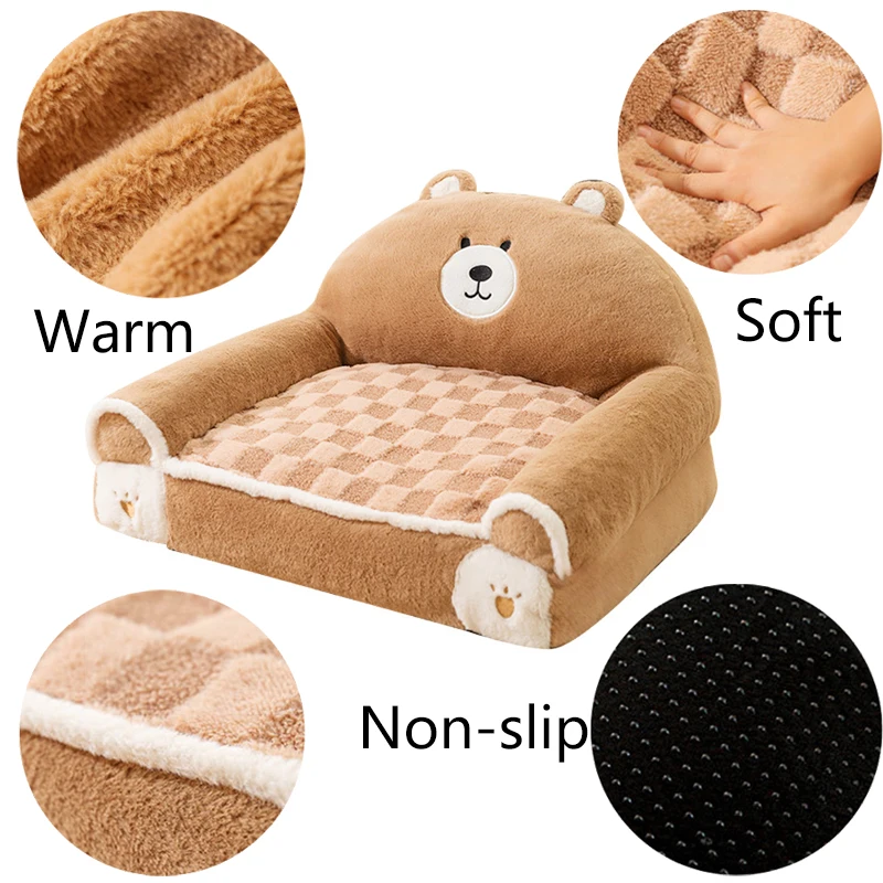 Super Soft Dog Bed Warm Thicken Pet Sofa for Small Medium Dogs Cats Non-slip Cozy Cat Sleeping Mat Puppy Kennel Pet Supplies