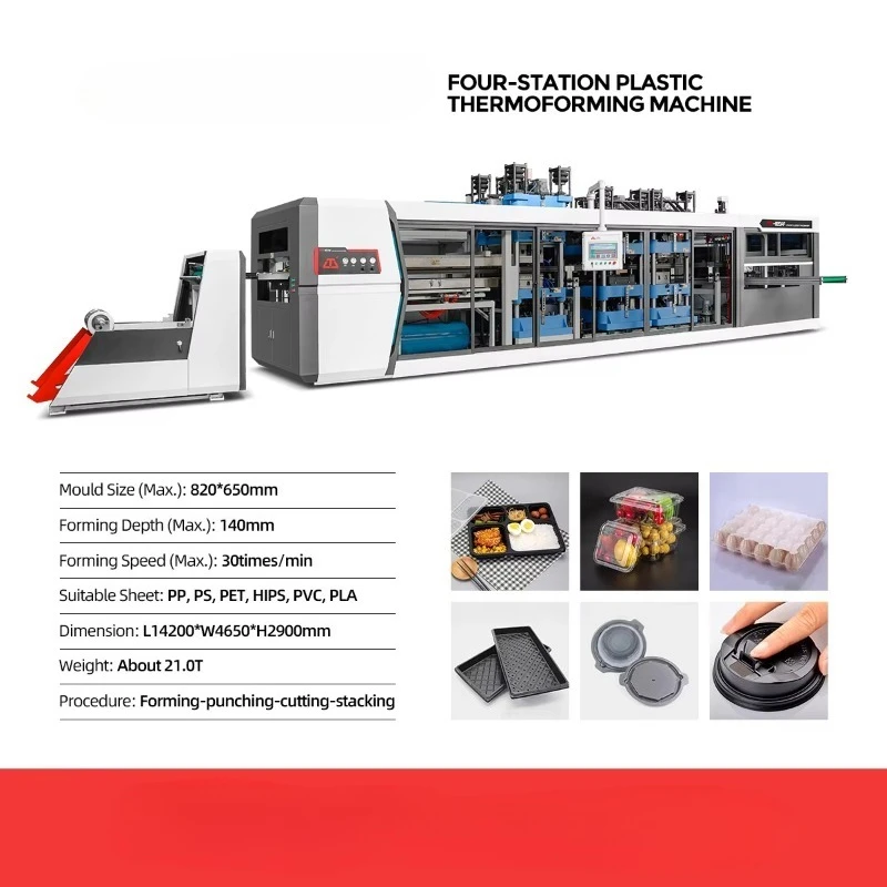 Fully Automatic Servo Motor Drive Disposable Takeaway Food Containers Boxes Making Machine Equipment Production Line