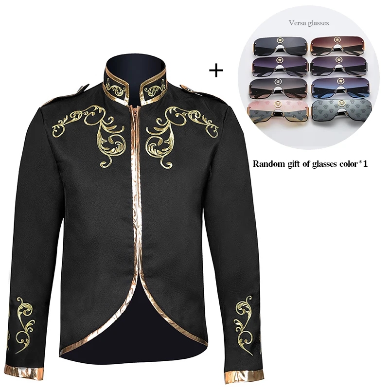 New Halloween men's fashion jacket, palace prince gold embroidered suit sports jacket