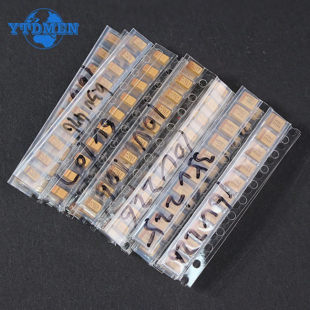 150PCS SMD Tantalum Capacitor Assortment Kit 1uf-220uf A/B Case Tantalum Capacitors Set 1UF 2.2UF 4.7UF 10UF 47UF Capacitors