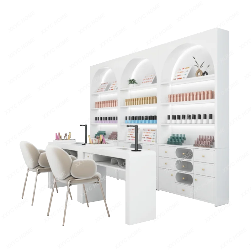 네일샵 진열장 매니큐어 접착제 보관 진열장 화장품 진열장