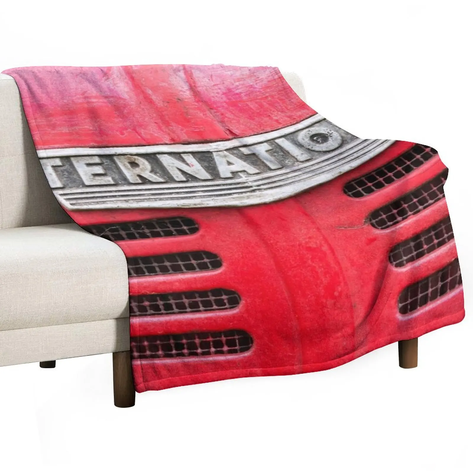 

Vintage International Tractor Badge Throw Blanket Soft Plush Plaid Flannel Luxury Decorative Sofas Blankets
