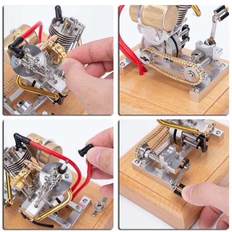 V2 Engine Model Scooter Motorcycle Operable Starting Fuel Engine for Hobby Enthusiast Collection Display
