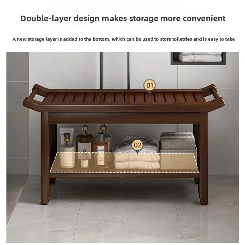 Multi-functional Bathroom stool, bath stool, Nanzhu bath stool, non-slip and waterproof, shoe change stool