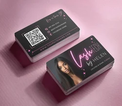 Custom Pink Business Loyalty Card Template for Hair Stylist Lash Tech Nail Tech Beauty Loyalty Cards Salon Rewards Punch Cards