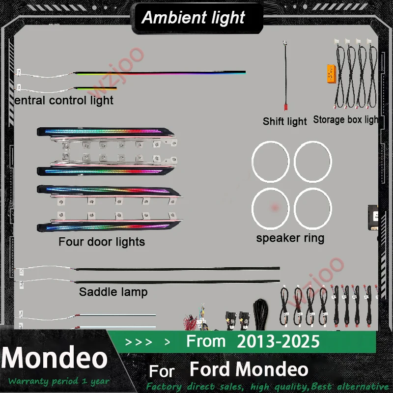 For Ford Edge 2023-2025 64Colours LED Ambient Light Decorative Atmosphere  Screen/APP Control Through Central LED Strips - view 2
