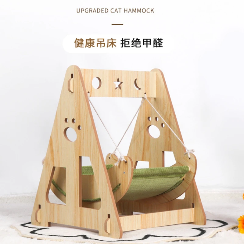 

Cat Hanging Basket Wood Cat Nest Cat Swing Dog Nest Summer Hanging Bed Dog Cradle Sleep Basket Rope Hanging Basket Dog Cradle