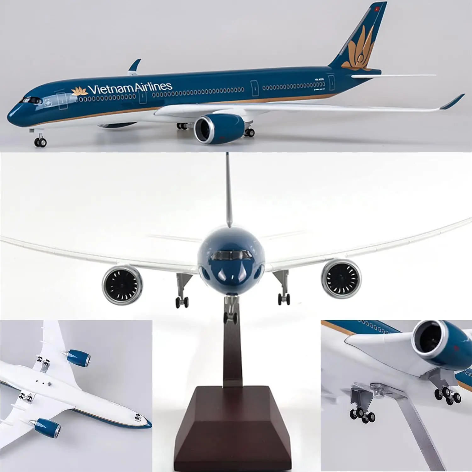 طائرة نموذجية بمقياس 1:142 فيتنام A350 طائرة محاكاة من الراتنج مع مجموعة عجلات أو هدية #1