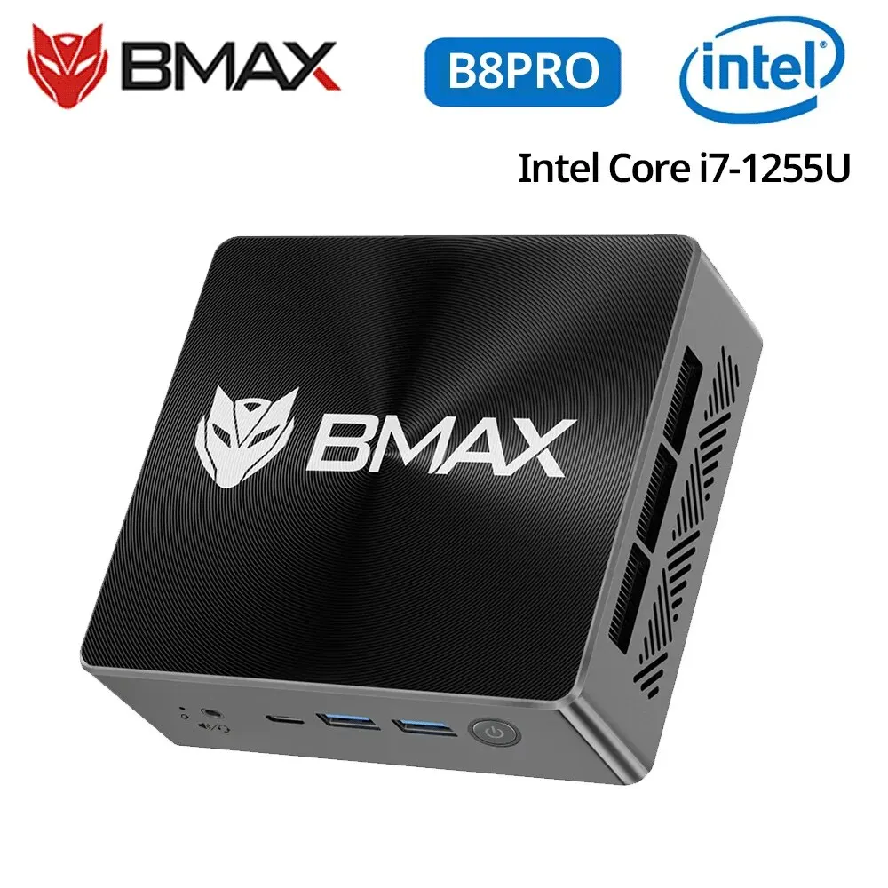 BMAX Мини ПК B8PRO Intel Core I7-1255U 10 ядер Windows 11 24 ГБ ОЗУ 1 ТБ NVME SSD HDMI USB Bluetooth WiFi 6 компьютер Type-c