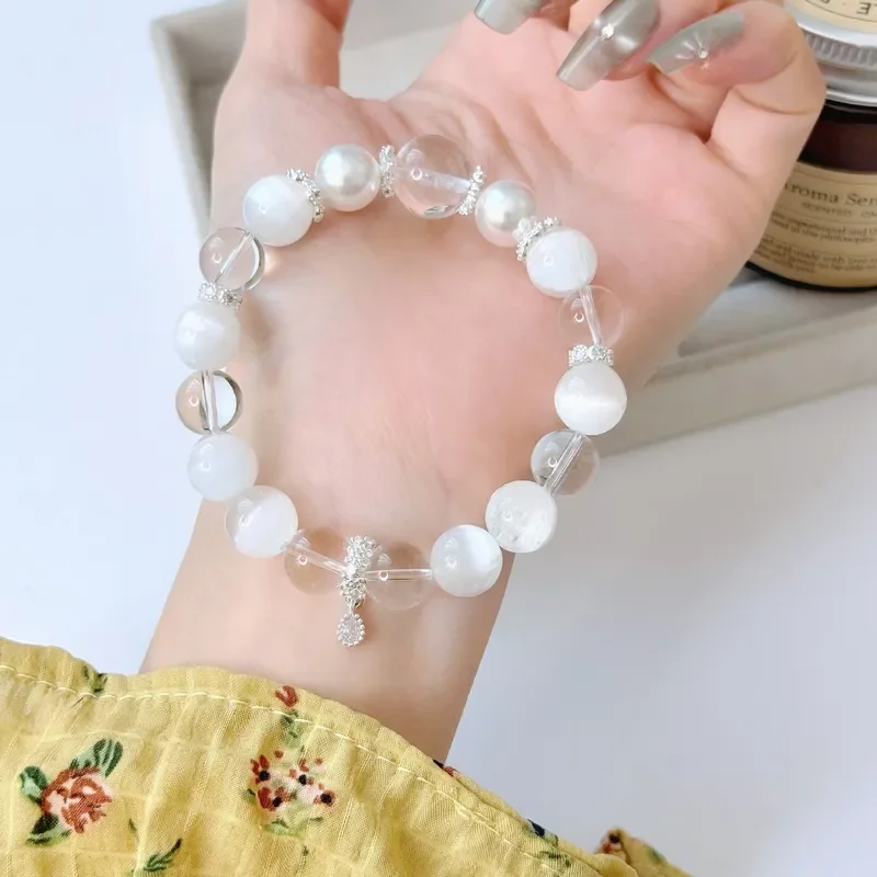 New Natural White Shining Crystal Bracelet White Crystal Bracelet Send Girlfriend White Jewelry Wholesale