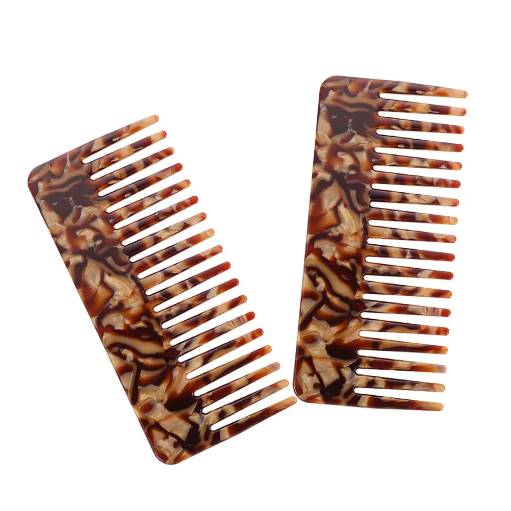 Anti Static Hair Combs 2 Pack Acetate Detangling Comb for Curly Hair Shower Styling Travel