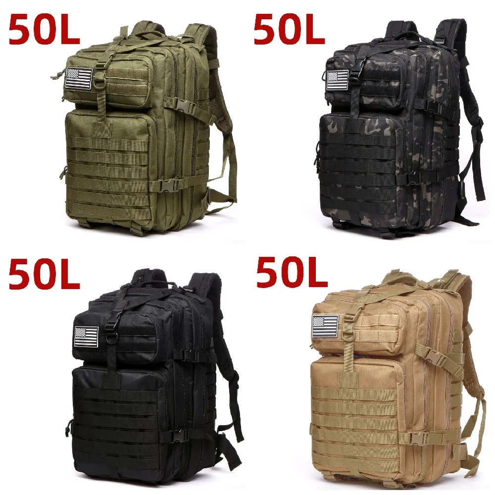 50L or 30L Tactical Backpack Nylon Men\'s Backpack Molle Army Knapsack Waterproof Camping Hunting Fishing Trekking Bags