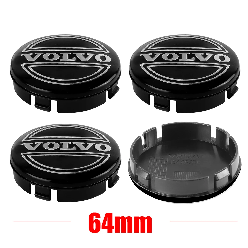 4pcs 64MM Car Wheel Center Caps Hub Covers Badge For Volvo Rdesign AWD C30 C70 S40 S60 S70 S80 S90 V40 V50 V60 V70 V90 XC40 XC60