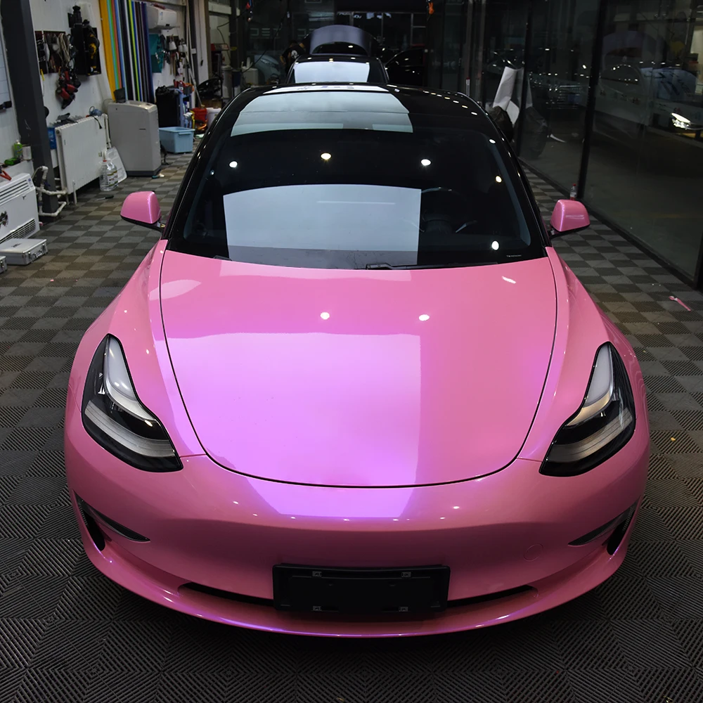 

DELUTION PINK BLUE PET Chameleon Wrap Vinyl Film Car Whole Body Decal DIY Protective Cover PVC Sticker Auto Tuning Accessories