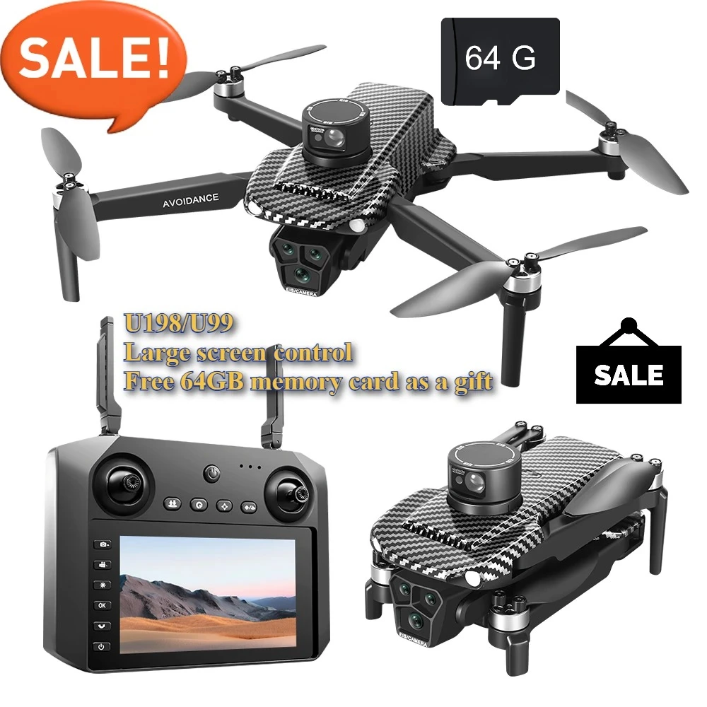 

U198/U99 4,5-дюймовый дрон с экраном, GPS-позиционирование, двойная камера, бесщеточный двигатель, самолет, лазер, пульт дистанционного управления для предотвращения препятствий