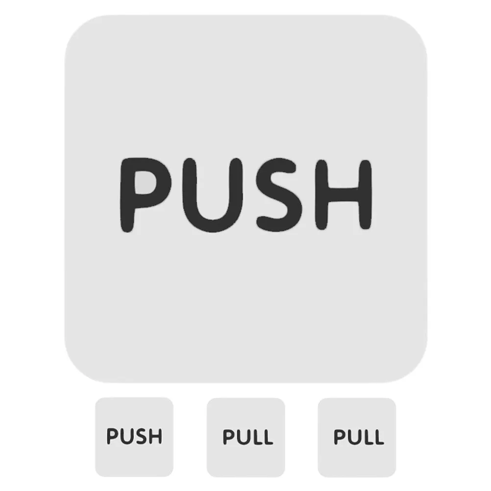 2Pairs Acrylic Push Pull Sticker Signs Time Saving Durable Transparent Square Labels for Office Store Glass Door Use