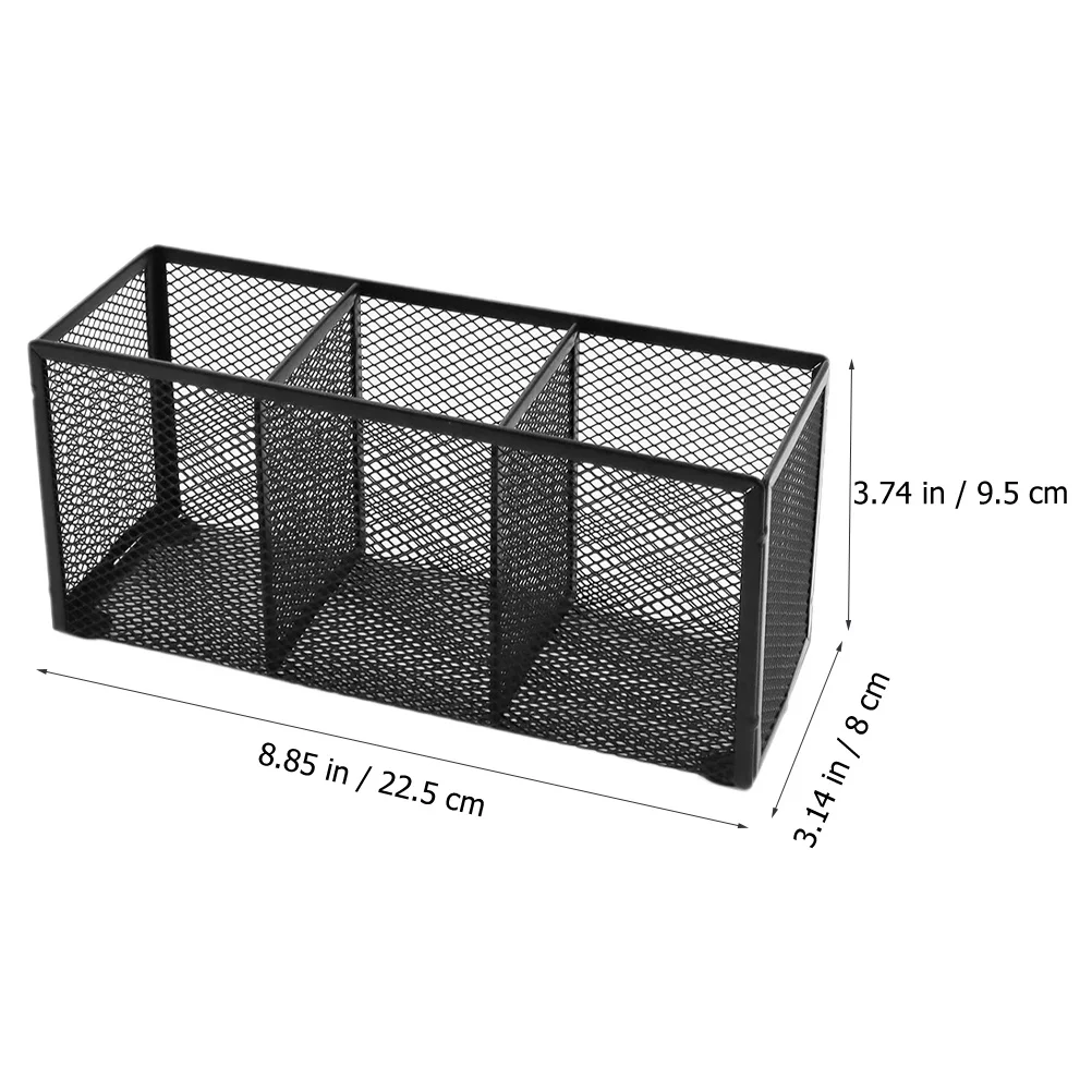 

Iron Storage Box Metal Desktop Organizer Pen Pencil Holder Office Supply Stationery Container Home Bathroom Sundries