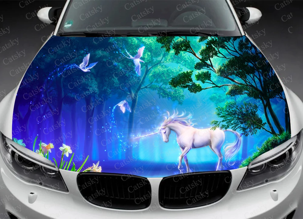 

Magical Unicorn Forest Car Decal Graphics Vinyl decal Cover Pattern Packaging Decal custom DIY hood engine Decal Stickers