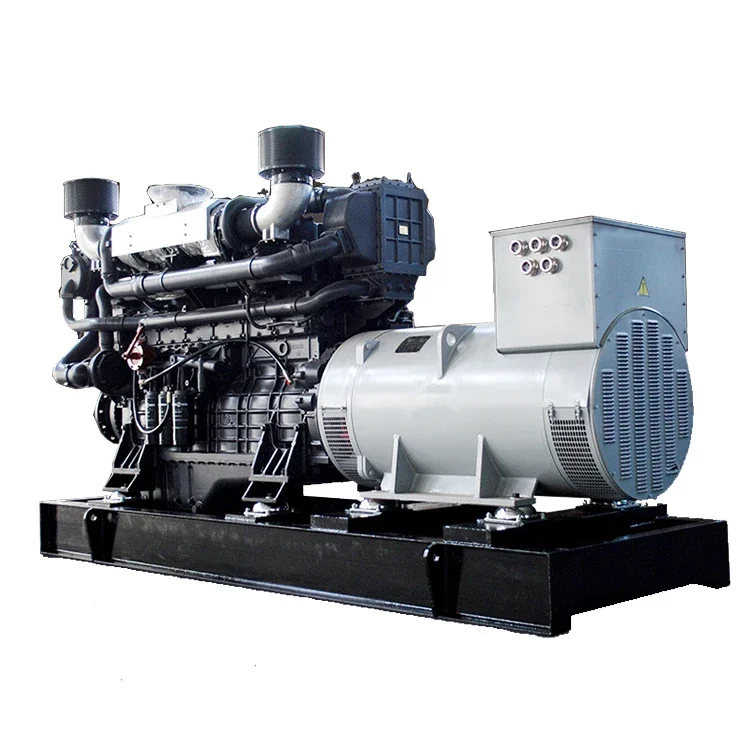 Silent Marine d i e s e l Generator Set Cummins KTA19-D(M) 400KVA 80KVA Sea Water Cooling 300KW Rated Power 230V Rated Voltage