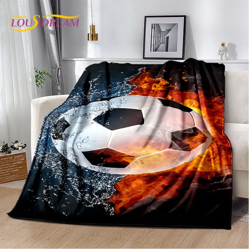 3D Bóng Đá Nghệ Thuật Hoạt Hình Mềm Mại Sang Trọng Chăn, dép Nỉ Chăn Ném Chăn Cho Phòng Ngủ Phòng Khách Sofa Giường Dã Ngoại Bao Bettdecke