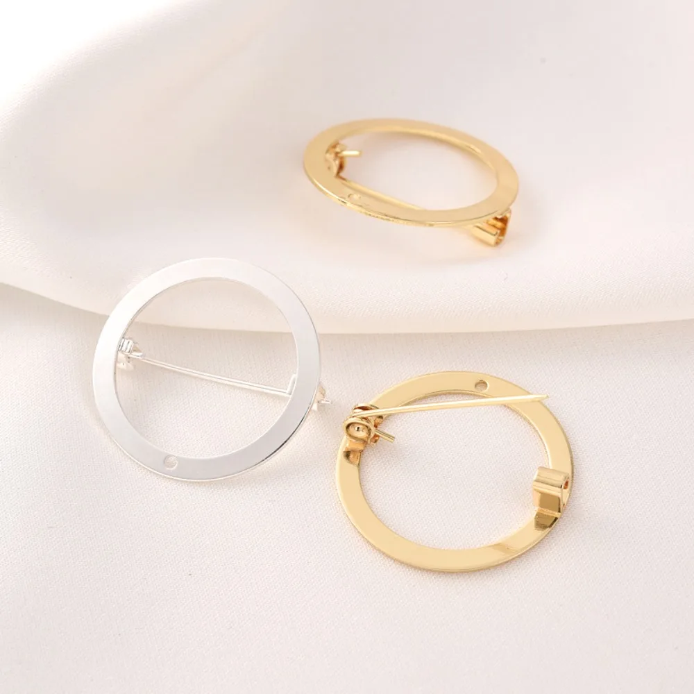 

14K Gold-plated Basic Round Brooch Tray, Diy Jewelry Accessory, Sweater Button Base, Handmade Jewelry Material