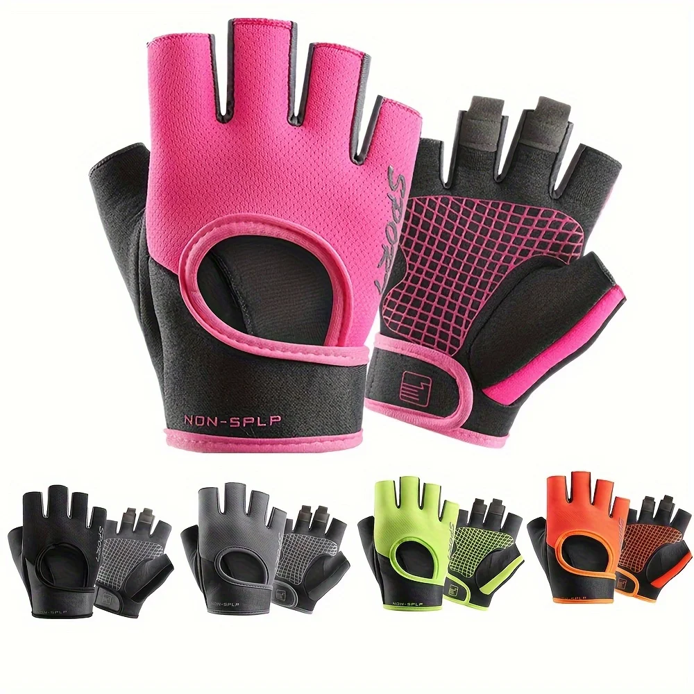 

1 Pair Women's Anti-slip Sport Glove, Available for Cycling Bike Sports Gym Weightlifting Barbell Dumbbell Exercise