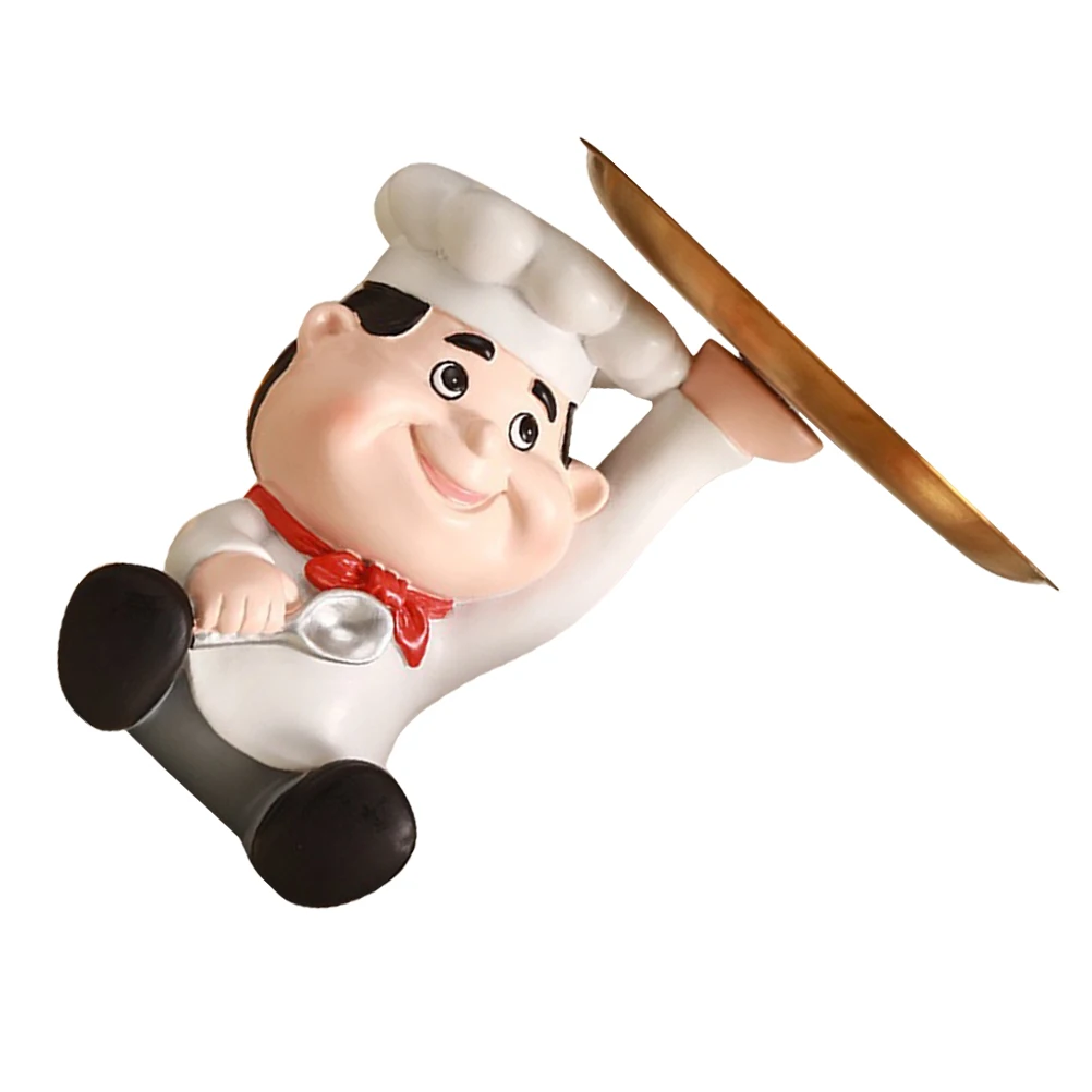 

Chef Storage Resin Decorative Home Miniature Model Key Jewelry Jewelry Display Holder Organizer Dish Trinket Plate