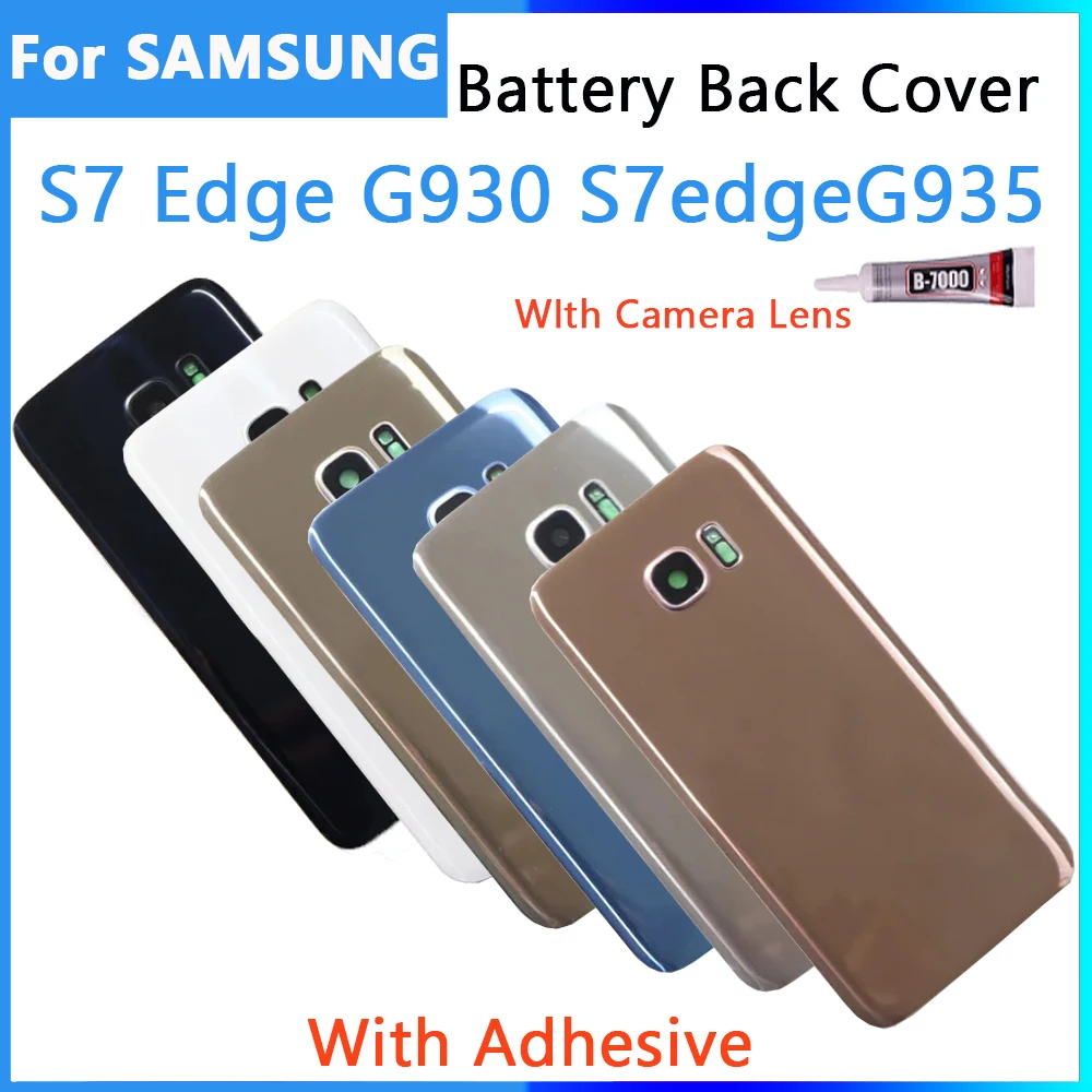 

New For Samsung Galaxy S7 G930 G930F S7 Edge G935 Battery Back Cover S7 Rear Door 3D Glass Panel Housing Case Adhesive Replace