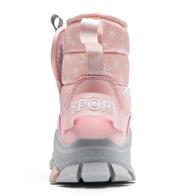 Children Girls Snow Boots 6-10 Years for Toddlers Boys Winter Warm FUR Shoes, Plush Fashion Platsform Short Booties 5678