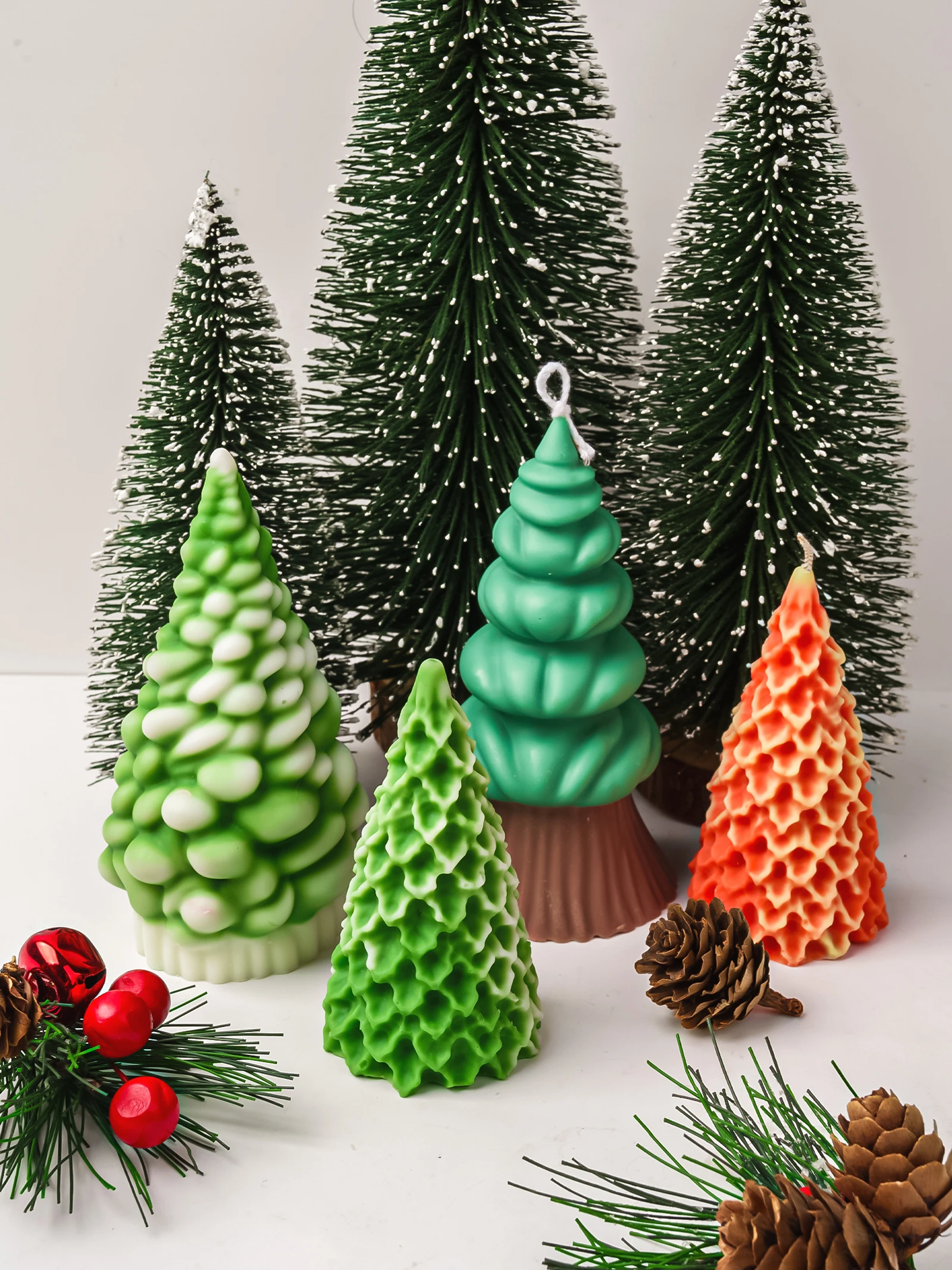 3D albero di natale candela stampi in Silicone albero di pino gesso resina epossidica colata fai da te aromaterapia sapone che fa stampi regalo di