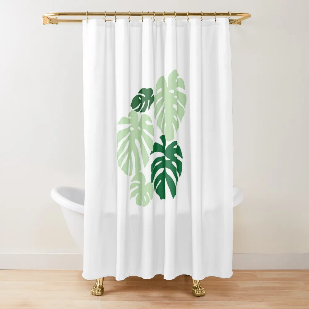 

Pastel green palm leaves Shower Curtain Anime Bathroom Transparent Bathroom Shower Elegant Bathroom Shower Set Curtain