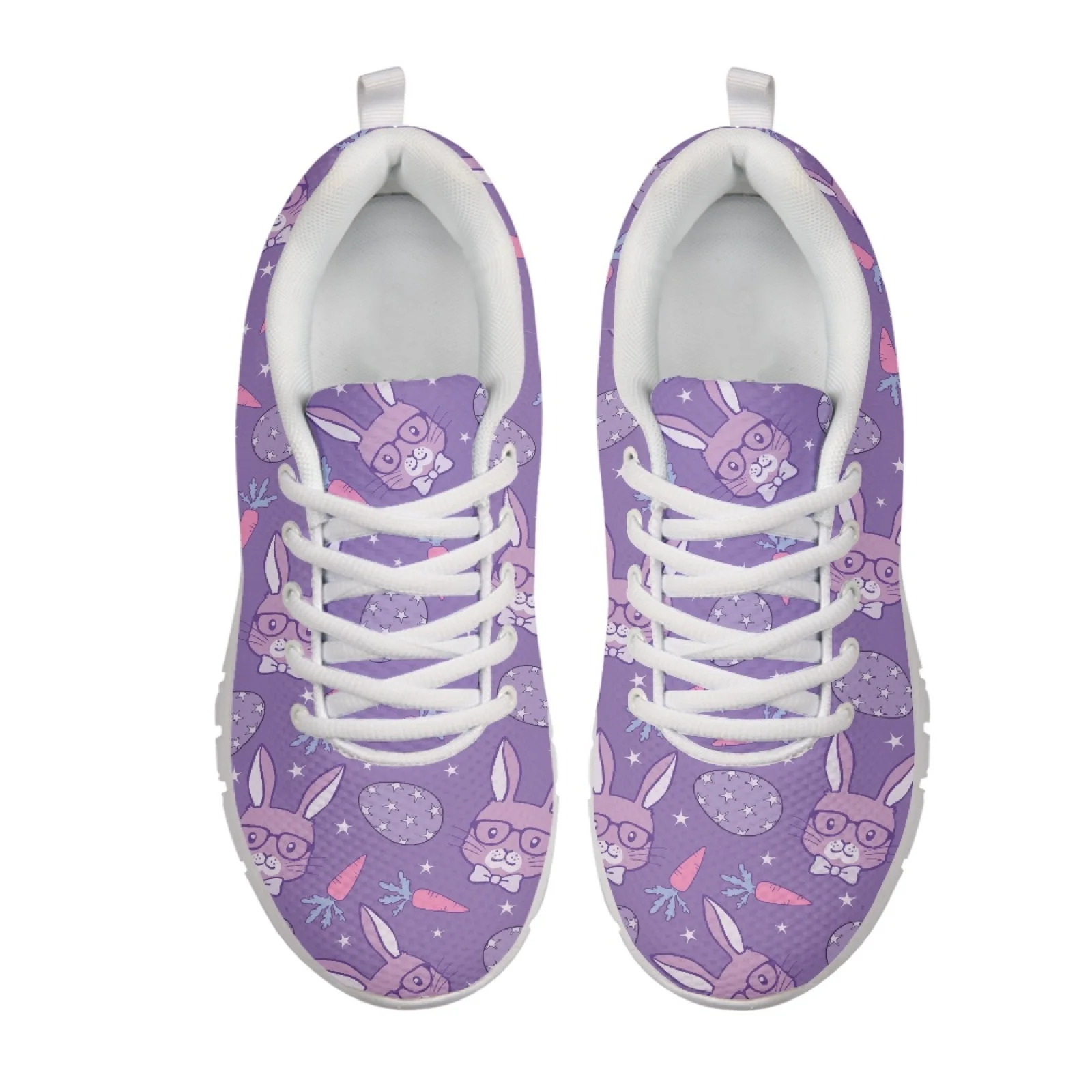 Coloranimal Bunny Carrot Pattern Fashion 2026 Running Sneakers Womens Athletic Walking Sneakers Lace Up Tennis Shoes for Ladies