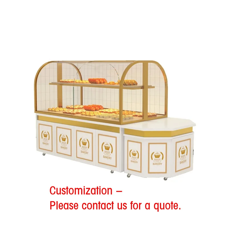 custom.Bread Cabinet Right-Angle Curved Cake Display Cabinet Pastry Baking Dessert Mousse Bread Preservation Cabinet