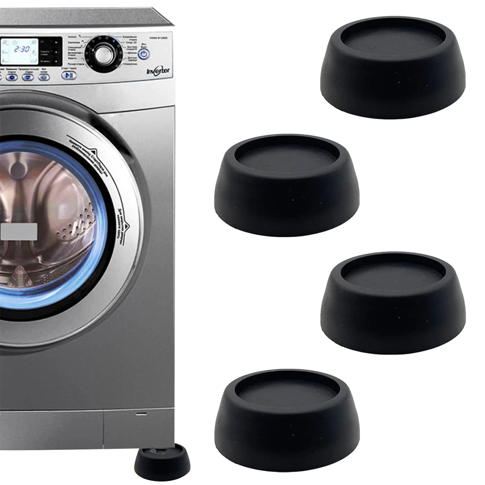 Coussinets anti-vibration, 4 pièces, pieds en caoutchouc anti-bruit, tapis de base universels pour machines à laver et meubles ing.org pied machine a laver tapis anti vibration pied machine à laver anti vibration vibra