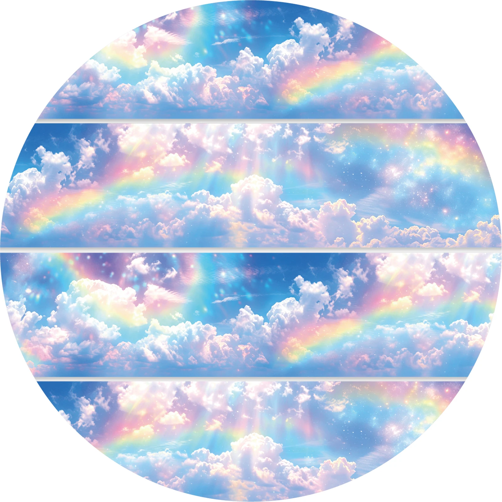 Etori Life 60mm*2m Dreamy Rainbow Cloud Washi Tape with a dazzling cloud sea panorama is suitable for decorating laptops, phone backs, handbags, guitars, bicycles, helmets, postcards and envelopes, sticker books, scrapbooking supplies, room decoration, creative aesthetics, school supplies, and children's stationery stickers