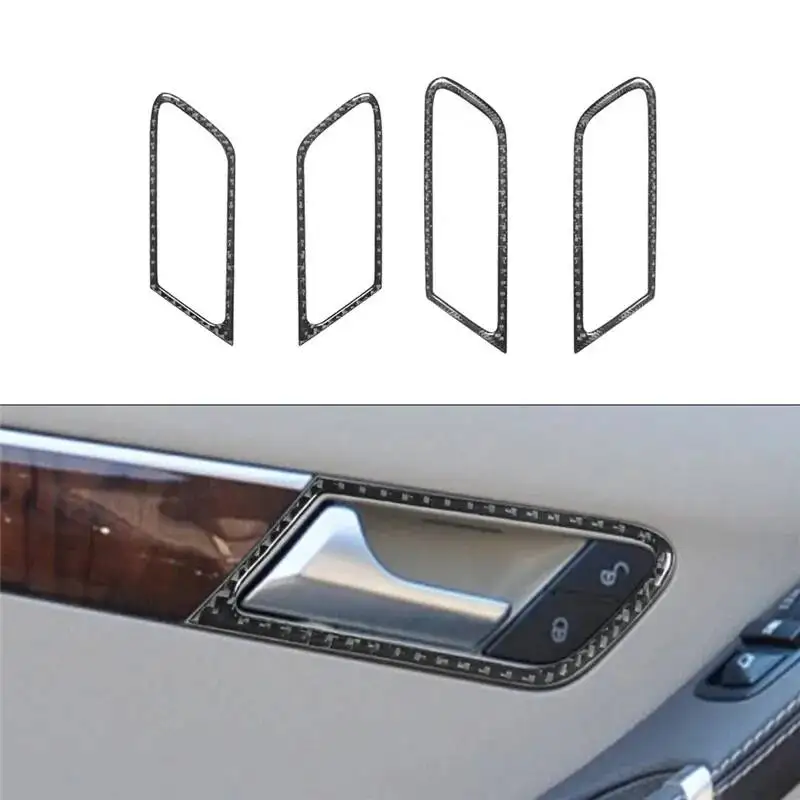 For Mercedes R-Class 2009-2012 Car Accessories Interior Steering Wheel Central Power Socket Door Handle Carbon Fiber Sticker