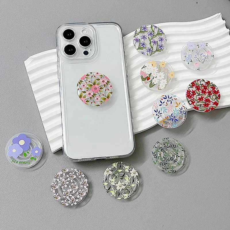 

Розетка Grip Tok, акриловый клей, материал, высокое качество, прозрачная складная подставка, держатель для телефона с цветочным узором, складная ручка для телефона