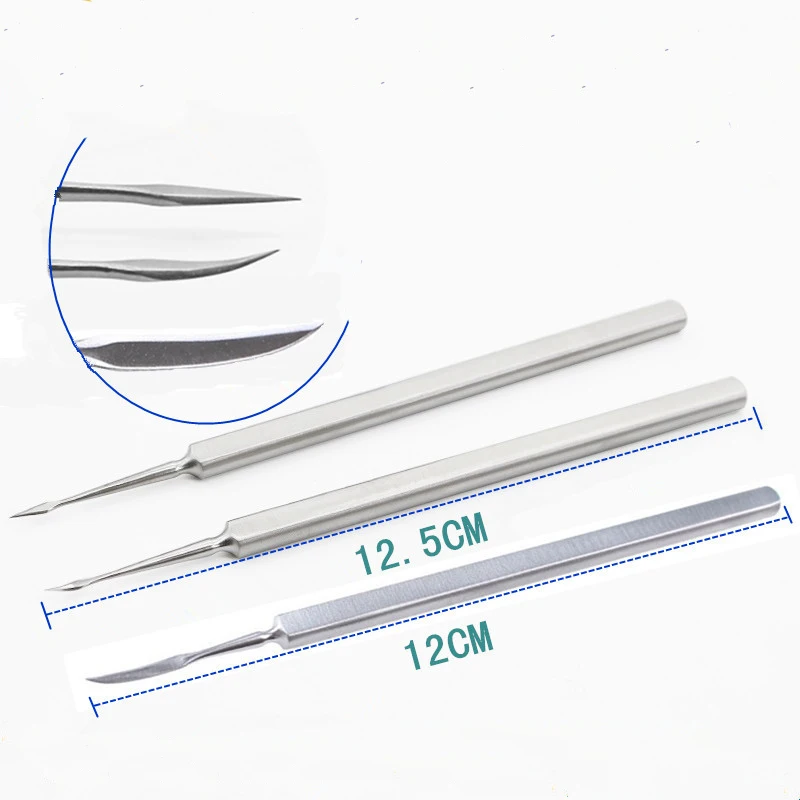 Ophthalmic foreign body needle spatula straight tip curved tip tool Stainless steel willow leaf iris knife