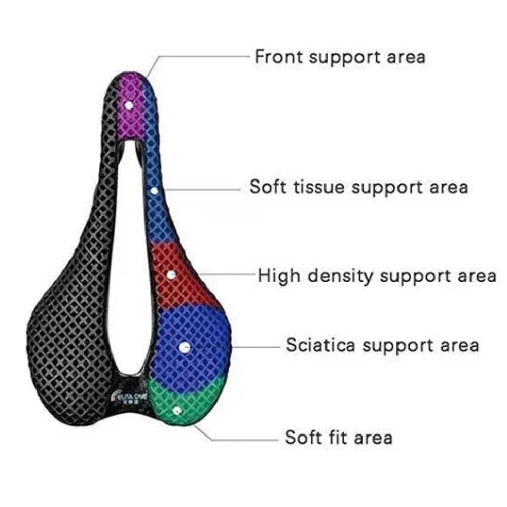 ELITAONE 3D-gedruckter Fahrradsattel aus Vollcarbon, ultraleichtes Fahrradsitzkissen für Rennräder und Mountainbikes, MTB-Sitz – Detail 7