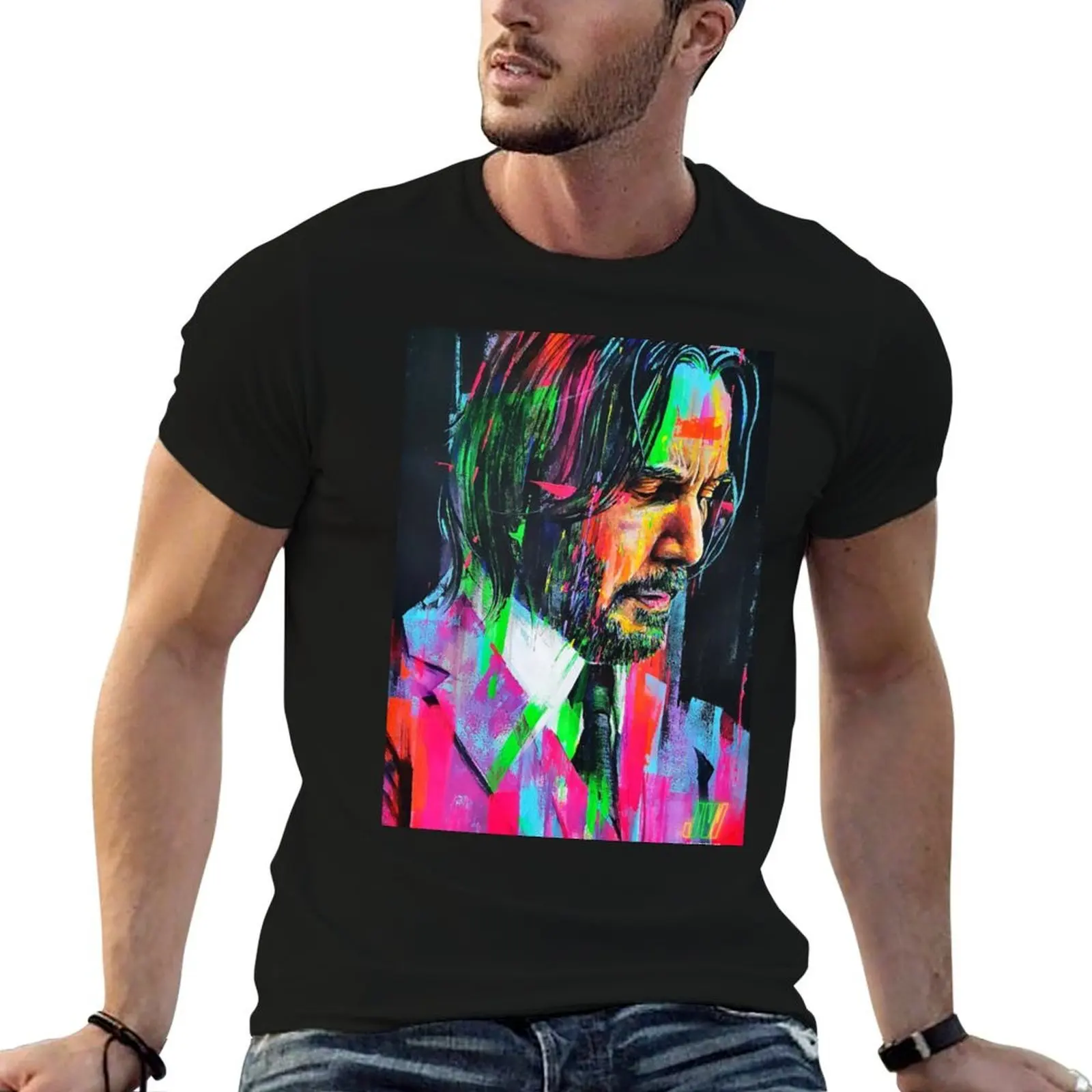 jw4 - John Wick: Chapter 4 - John Wick movie t -shirt T-Shirt graphic t shirts plus size tops t shirts men
