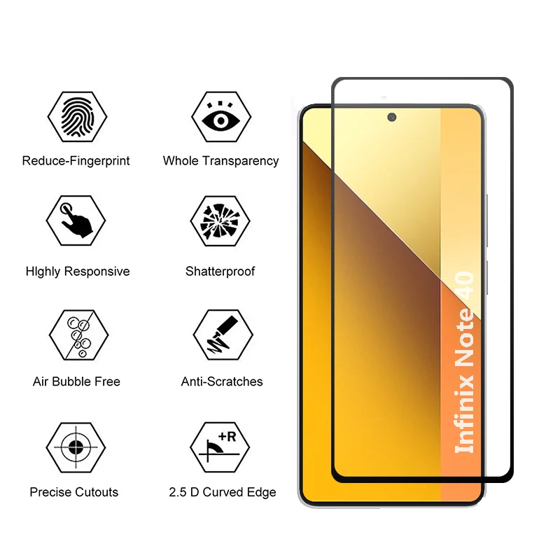 3PCS Tempered Glass For infinix Note 40 5G Screen Protector Film infinix Note 40 Glass