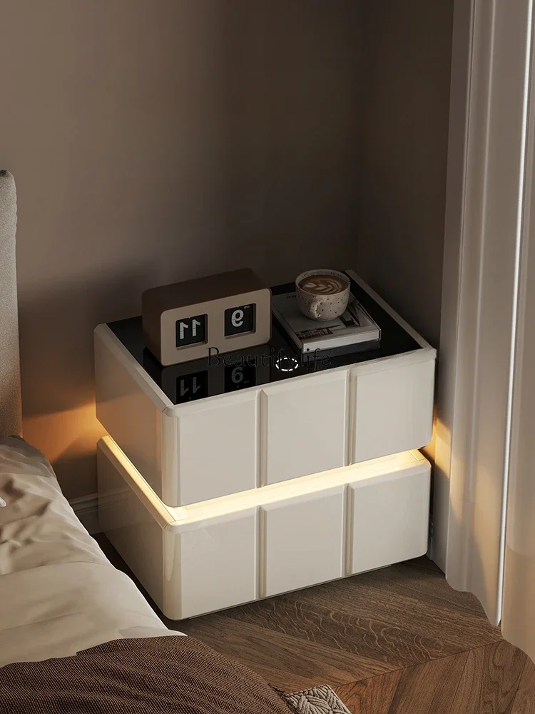 44Bedside Table Modern Simple Smart Bedside Cabinet Light Luxury High-Grade Creative Storage Cabinet