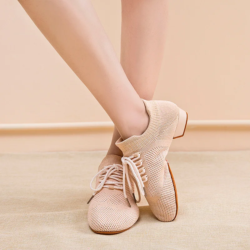 

Women Latin Dance Shoes Ladies Girls Ballroom Fly Weaving Soft Bottom Dance Sneaker Teacher Salsa Jazz Practice Shoes New Arriva