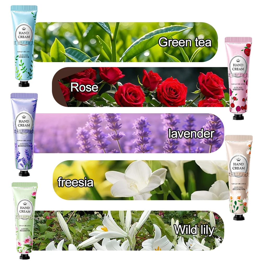 20PCS Moisturizing Hand Cream, rich in different fragrances such as lavender, rose, lily, etc.