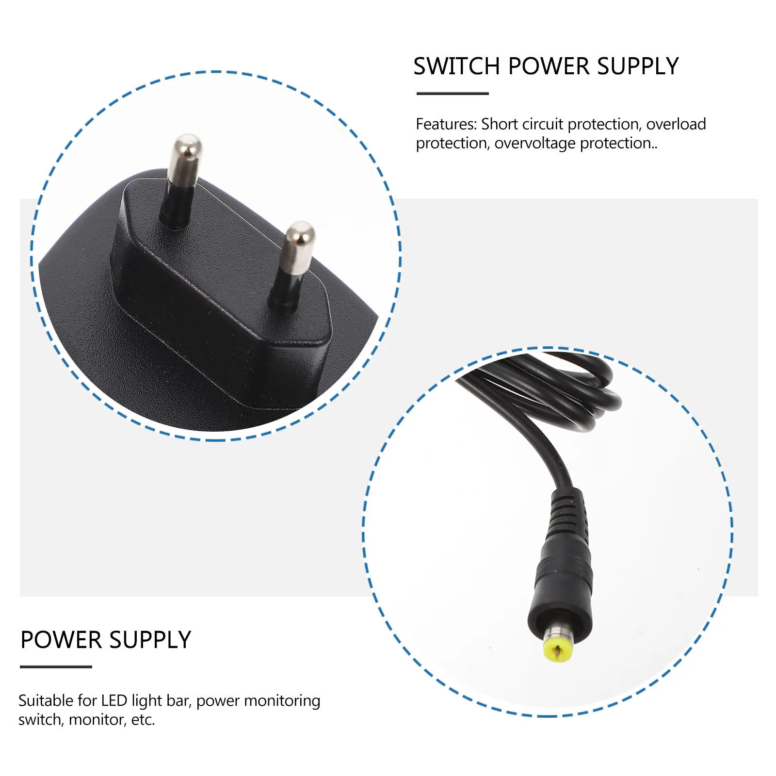 1Set Alimentatore switching regolato multi-tensione Adattatore CC Spina europea per smartphone Tablet Router Altoparlanti Strisce LED Casa