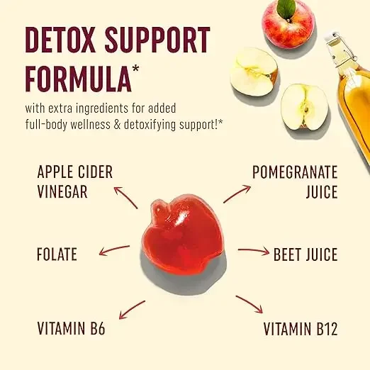 Bio-Apfel essig gummis-Gewicht, Verdauung, Entgiftung, Immunität und Diät-Vitamine b6, b12 und Folsäure